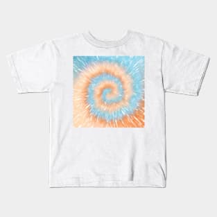 Boho orange blue tie dye Kids T-Shirt